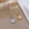 Titanium Steel Ring Full Diamond Minimalist Furnace Real Gold Necklace Female Collarbone Chain Accessories