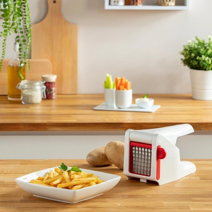 Moulinex Classic Coupe-frites et légumes plastique, Lames acier inoxydable, Prise en main pratique, Large grille 7x7cm
