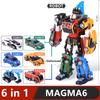 Original Tobot Deformation Robot 6 In 1 Transforming Car ALPHA  Action Figure Korea Anime Cartoon Brothers Warrior MAGMA Toys