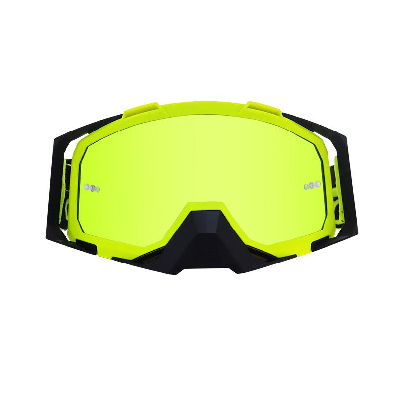 

New direct-supply outdoor windproof off-road racing goggles for men and women, sports motorcycle riding goggles, protective eyewear Black and green frame wit