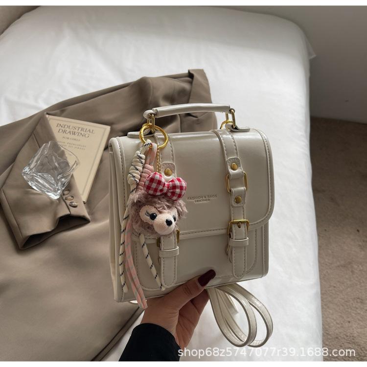 Retro Oil Wax Leather Hand-held Backpack for Women 2025 New Student Commuting Small Backpack High-end Shoulder Bag