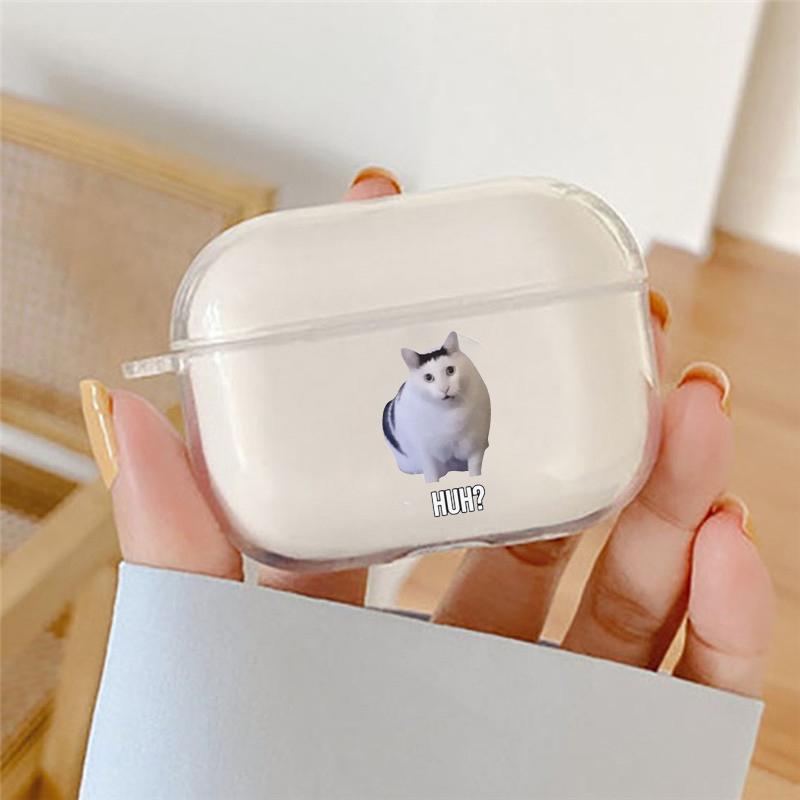 Cool Funny Cat for AirPods 4 2024 Cases Clear Wireless Bluetooth Earphone Case for Apple Airpods 1 2 3 Pro 2 Protective Cover