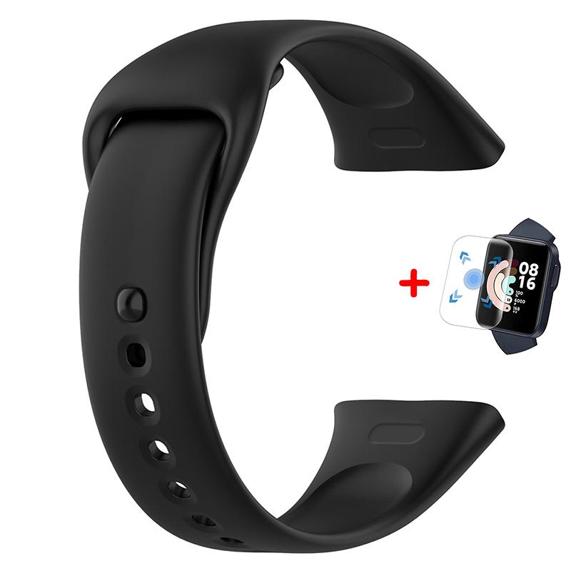 Silicone Band For Xiaomi Redmi Watch 3 Active Strap Replacement Watchband Bracelet For Redmi Watch 3 Lite With Screen Protector