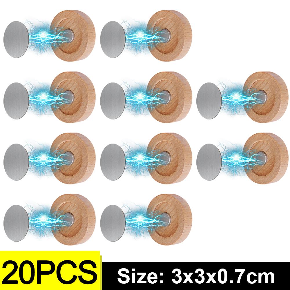 

40/2 шт. Новые прочные магнитные крючки, деревянный настенный пульт дистанционного управления, магнитный держатель ключей, не теряющийся подвесной крючок-органайзер