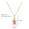 ZAKOL Stainless Steel Pink Sweet Cute Animal Crystal Tortoise Necklace Earring Set Women Girls Exquisite Jewelry Sets Gift