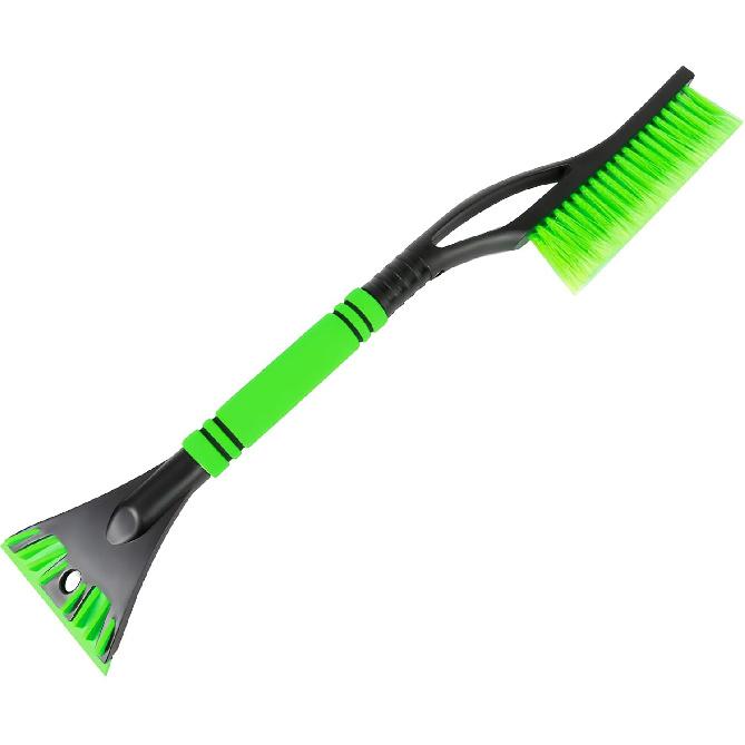23.6" Snow Brush and Ice Scraper, Extendable Snow Removal Tool with Comfortable Foam Grip, Detachable Ice Brush Scratch-Free Cleaning Tool for Car