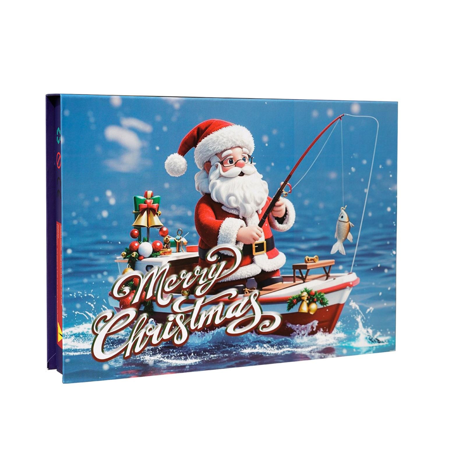 

Счастливого Рождества Набор для рыбалки из 24 предметов Рождественская подарочная коробка One Size