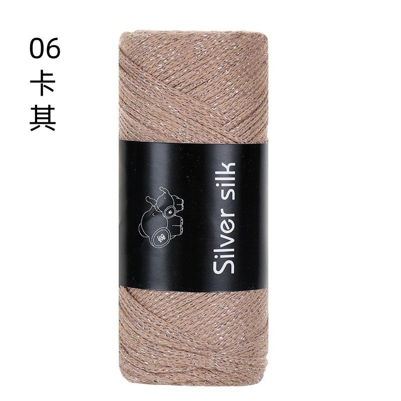 150g Sparkling Thread Silver Wire Hollow Cotton, 2mm Handmade DIY Crochet Butterfly Broken Silver Bag Hat Round Strand Yarn