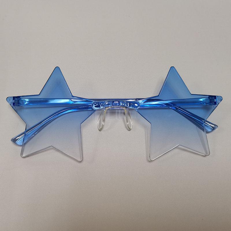 Ochelari de soare cu stea subțiri, culoare ocean, fără rame, personalizați, colorați, pentru dans, oglindă integrată de culoare bomboană