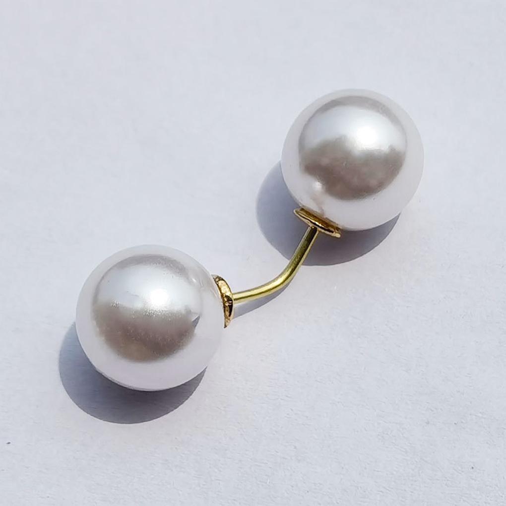 Doppelperlen-Broschennadeln für Damen Einfache und großzügige Imitationsperlen-Brosche Pullover-Cardigan-Clip