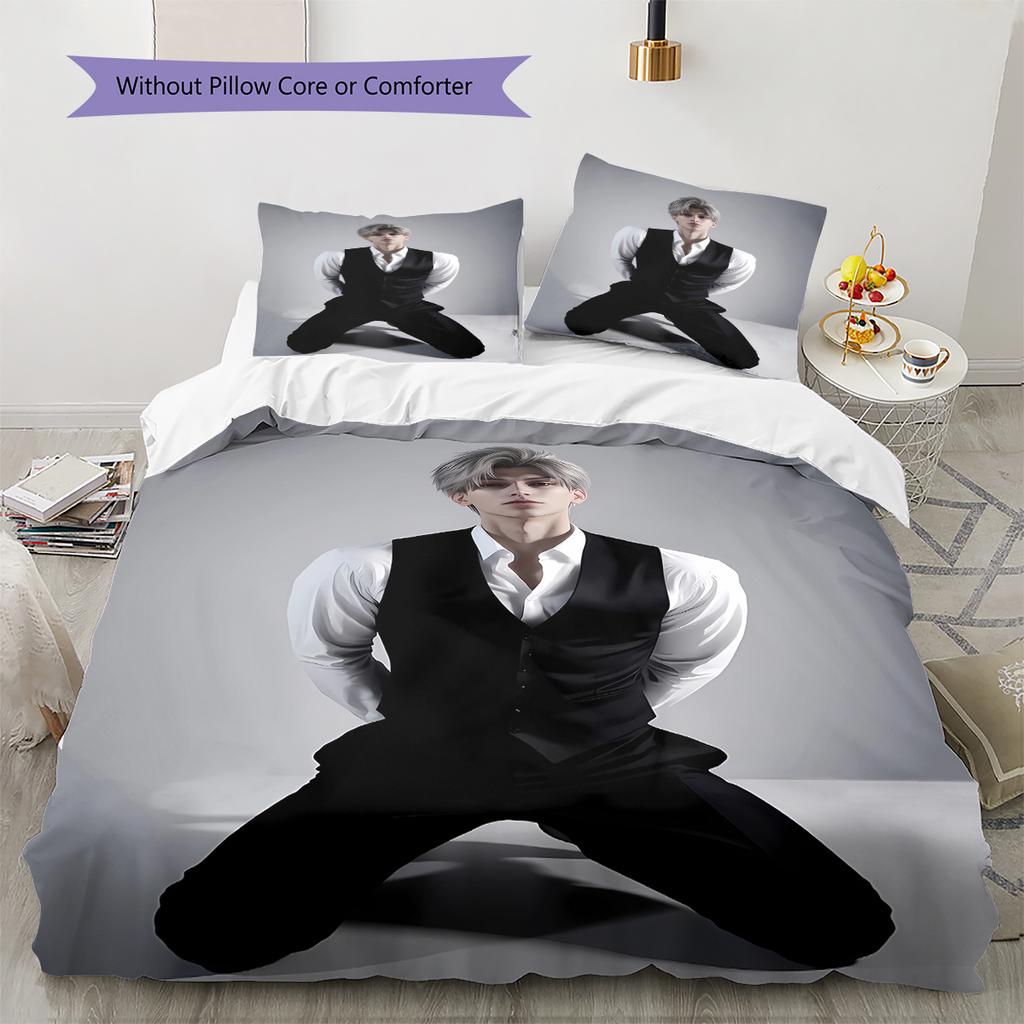 Love and Deepspace Sylus Pattern Bedding,Quilt Set Quilt Cover Pillowcase Home Birthday Gift (1 * Duvet Cover + 2 * Pillowcase, Without Core)
