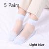 5 Pairs of Women's Spring Thin Mid Cylinder Cotton Sole Lace Lace Socks