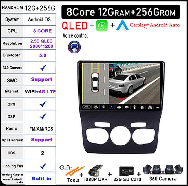 10.1'' Android 14 For Citroen C4 C4L DS4 2013 - 2016 Car Acesssories Navigation GPS Car Radio Multimedia Video Player 4G LTE