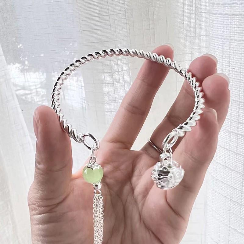 Ding Dang Bracelet: Personalized Double Palace Bell with Twisted Wire