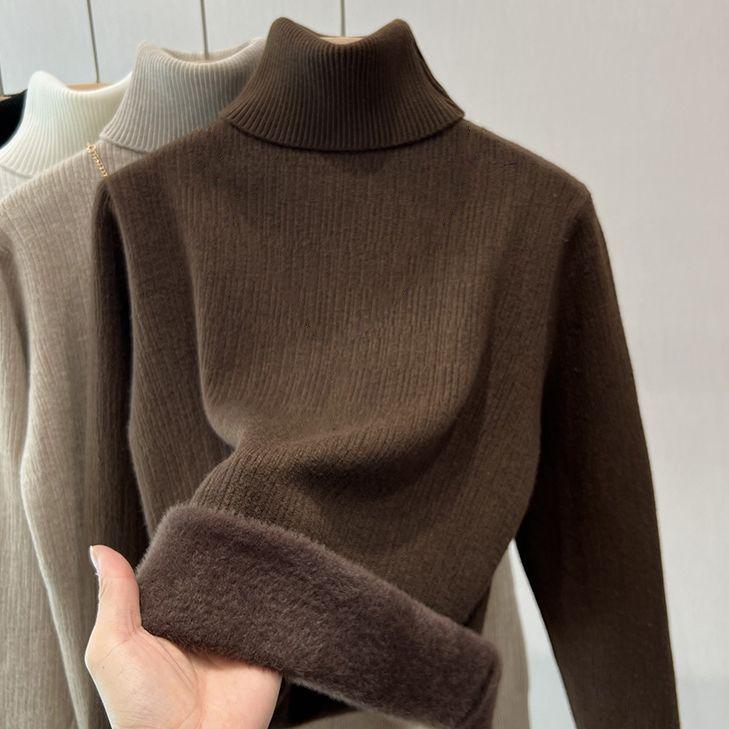 

Women s High-Neck Velvet Thickened Sweater Top - Trendy Warm Innerwear for Autumn/Winter 2025 S [80-95 kg]