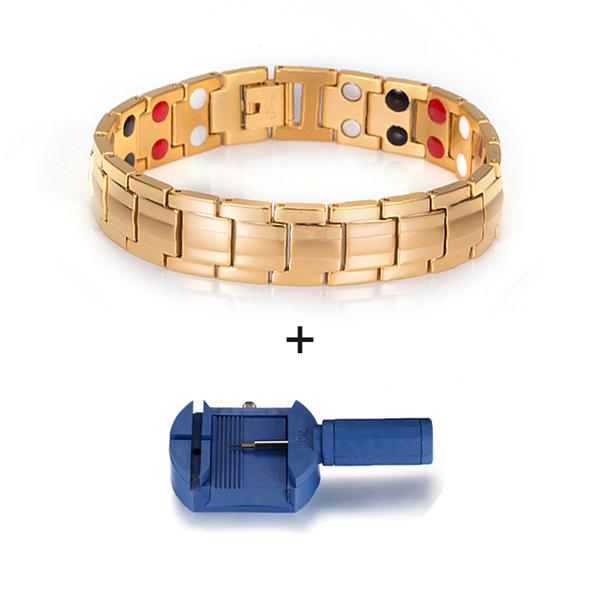 Black Bracelet Men Hand Chain Waterproof Health Germanium Magnetic Therapy Bracelet Male Benefits Stainless Steel Bracelets Mens