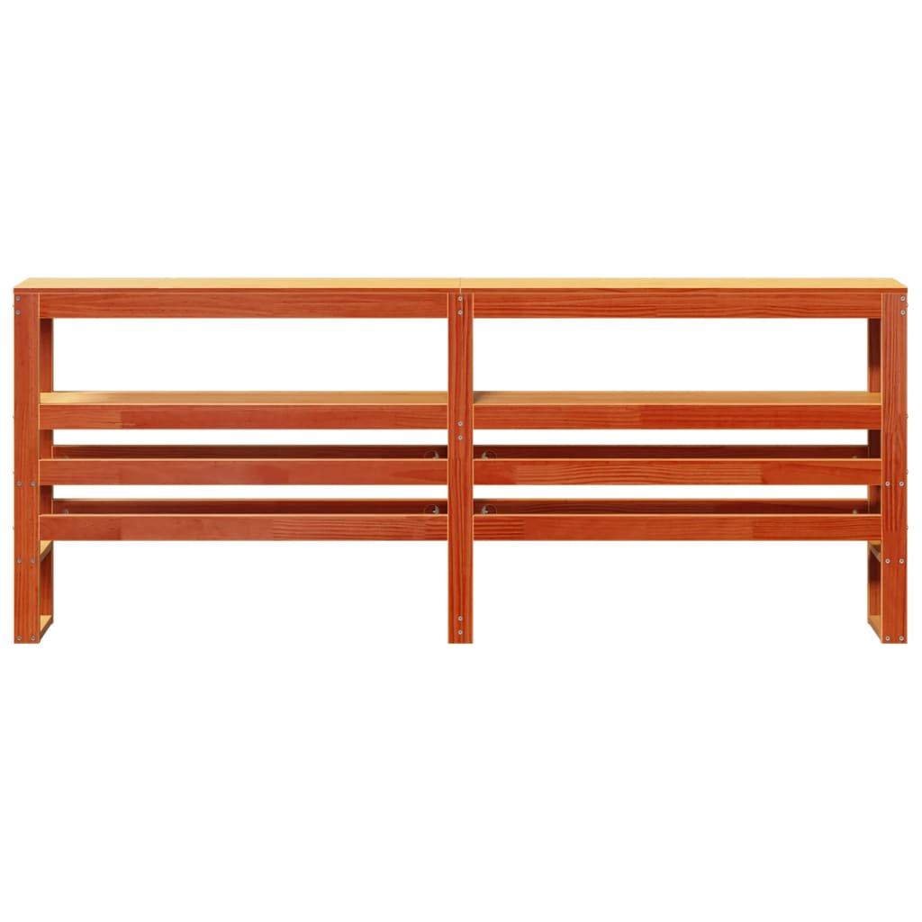 Headboard with Shelves Wax Brown 180 Cm Solid Pine Wood