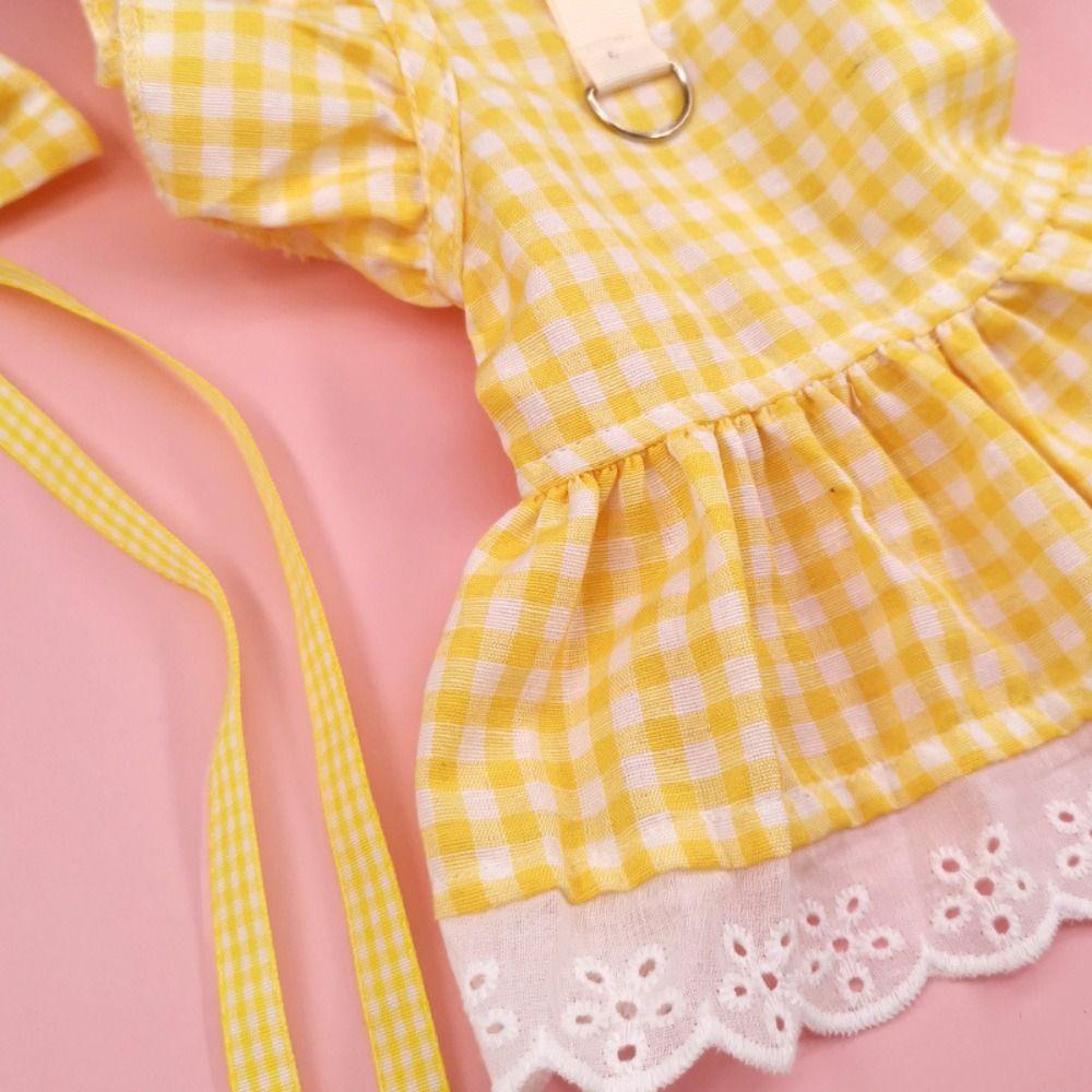 British Style Plaid Lace Dog Skirt Soft Puppy Fairy Skirt Pet Costume  for Small and Medium Pet