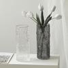 Rock Ice Patterned Glass Vase Flower Arrangement Ornaments Home Livingroom Tea Table Accessories Hotel Office Desktop Decoration