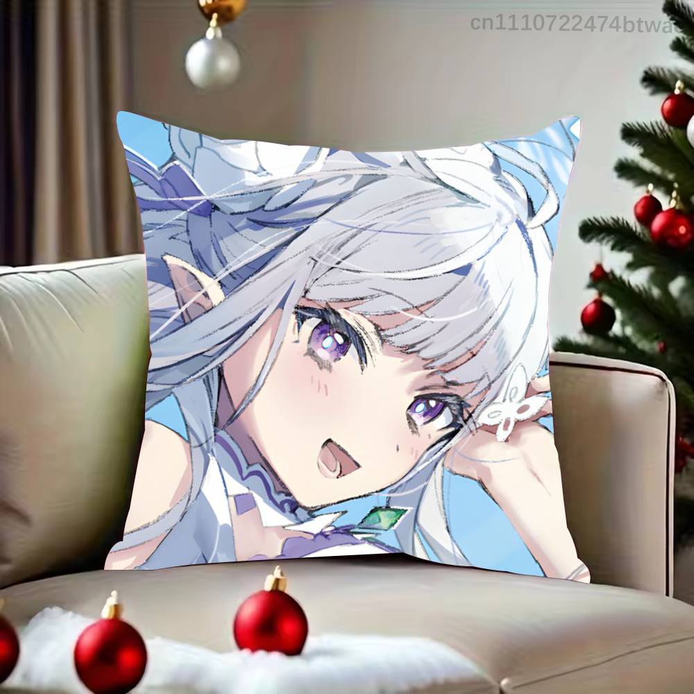 ReZero EEmilia Tan Pillowcases Cute Funny Pillow Case For Wedding Party Home Decor Comfy Pillow Cove