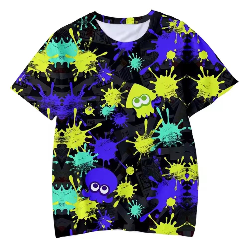 Anime Graffiti Game 3D Print T-Shirt Men’s Fashion Loose Short Sleeve Harajuku Style Top