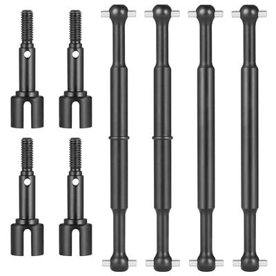 TRZX Steel Front and Rear Steering CVD Upgrade Parts for 1/10 Tamiya 58391 Hot Shot 4WD RC Car (Front and Rear)