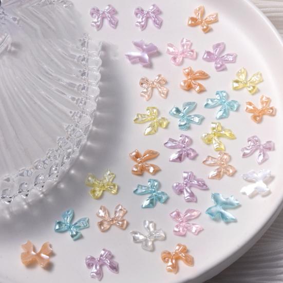 Yousheng 50Pcs Nail Ornaments Creative Shape Non-Fading Vivid Color Shiny Visual Effect 3D Love Heart Bear Style Nail Art Jewelry Charms