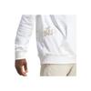 Adidas Logo Embroidered Pullover Hoodie Long Sleeve Sweatshirt Men Tops White HS9802