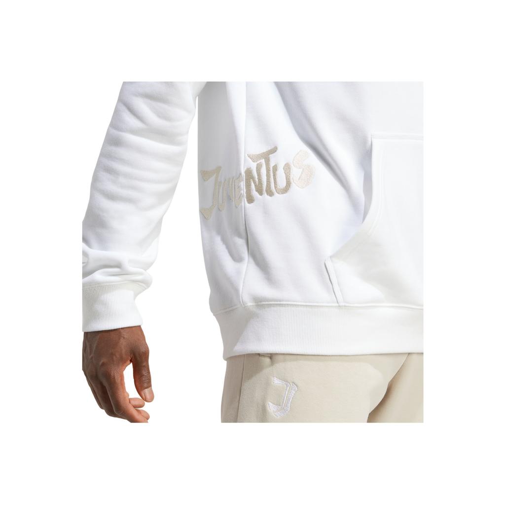 Adidas Logo Embroidered Pullover Hoodie Long Sleeve Sweatshirt Men Tops White HS9802