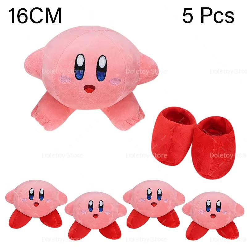 5 Pcs/Lot Anime Kirby Plush Doll Toys Kawaii Star Kirby Swimming Sword Bread Kirby Collection Christmas Birthday Gift for Kid