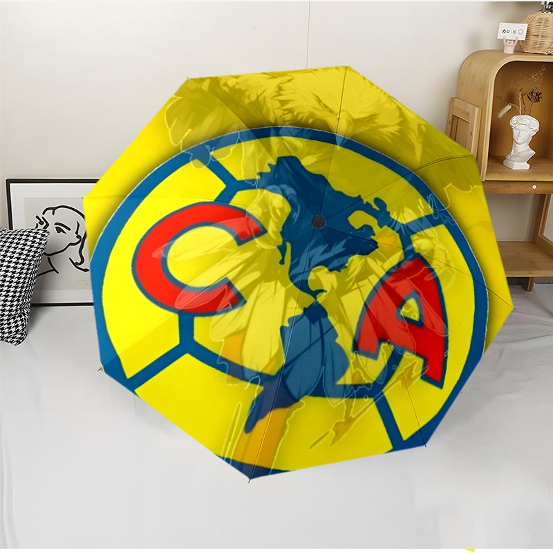 Club América Fashionable Automatic Opening/Closing Folding Umbrella. Portable and Foldable, Ideal for Gift, Travel, and Daily Use.