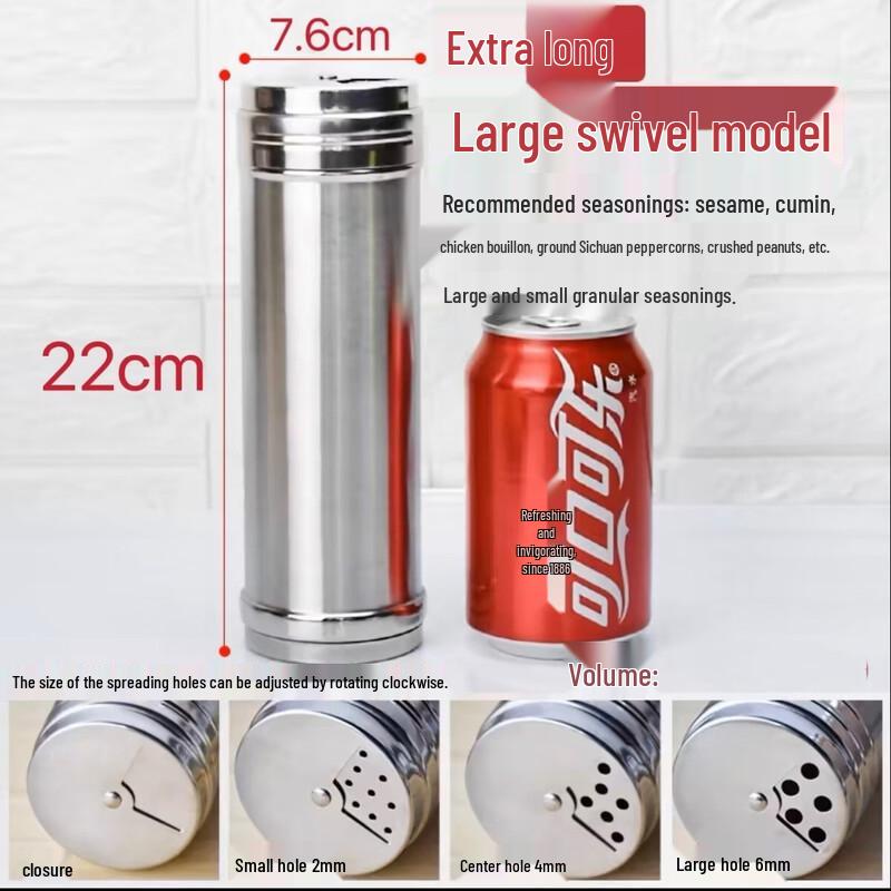 Zhishi Stainless Steel Rotating Seasoning Shakers - 5-Pack