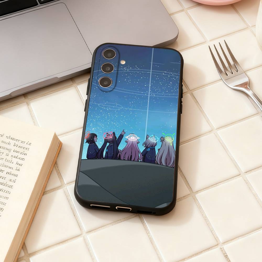 B-Blue Archive Anime The Animation  Phone Case For Samsung Galaxy A73,A72,A71,A70,A53,A52,A51,Others Soft Black Shell