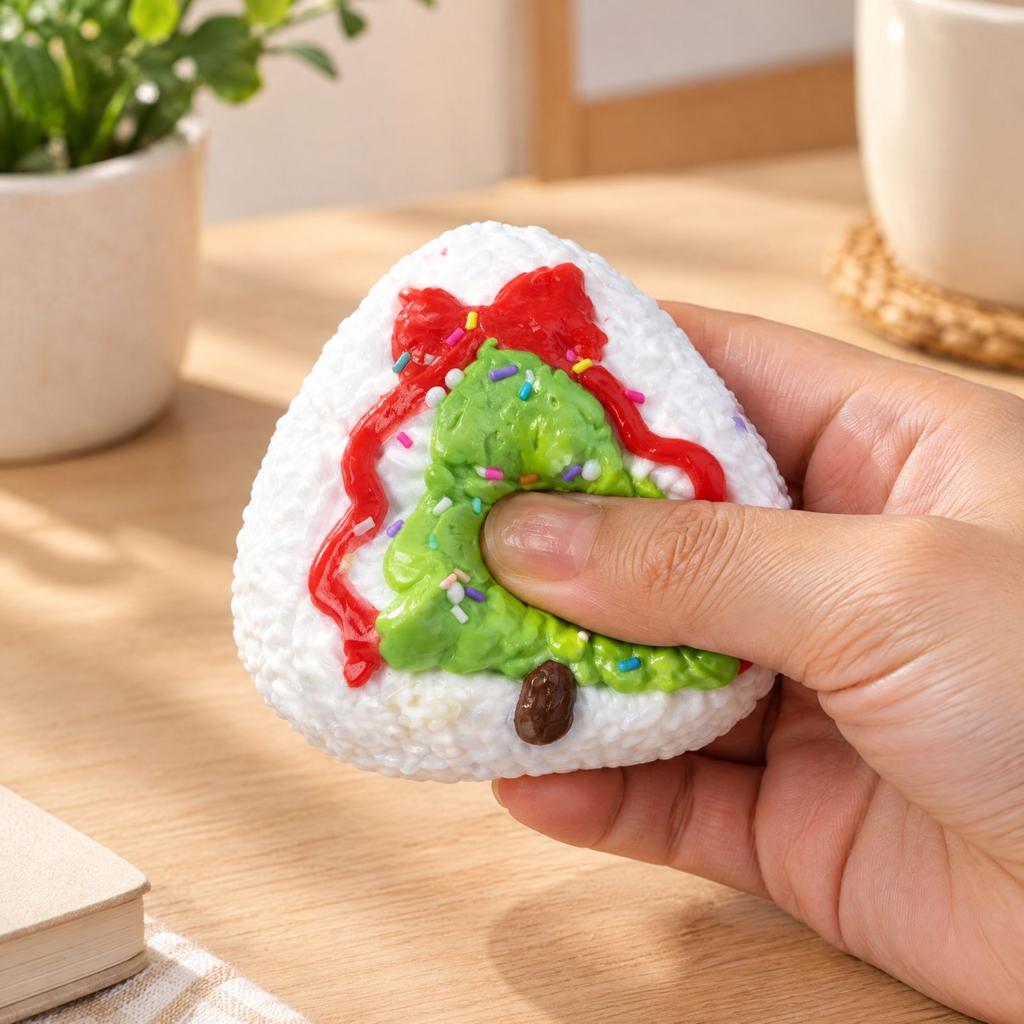 Rice Ball Stress-Relief Toy, Silicone, Portable, 1