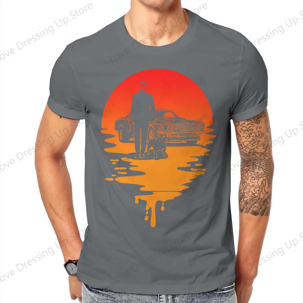 John Wick Movie Sunset T Shirt Harajuku Fashion Unisexs Tshirt Cotton Short Sleeve