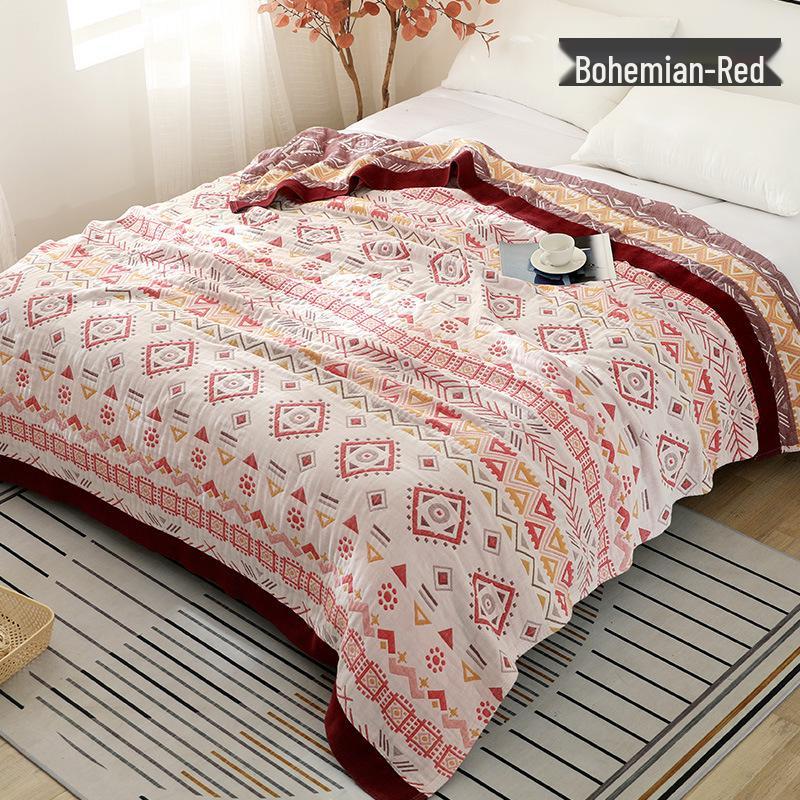 Five-Layer Pure Cotton Gauze Towel Blanket - Lightweight Summer Cover for Adults