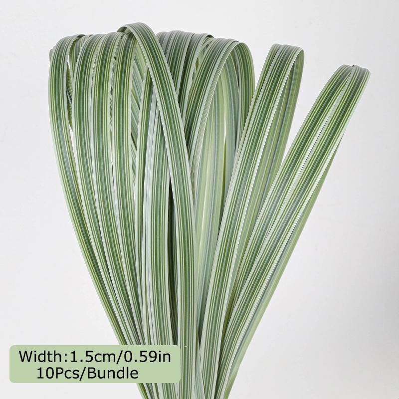 

10pcs/bundle Plastic Room Flat Leaves Nature Decoration Fresh Flower Arrangement Simulation Flower Green Bending 1.5CM