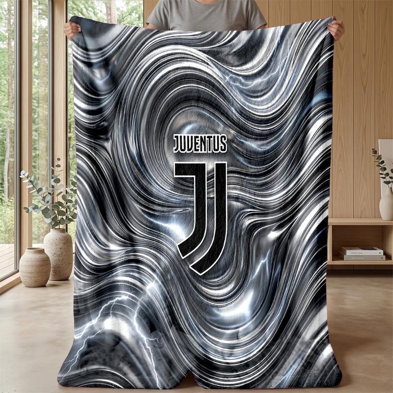 Coperta a tema Juventus FC Morbida coperta in flanella Coperta morbida tipo plaid Coperta accogliente per divano e letto per arredamento domestico