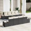 VidaXL 9-Piece Garden Sofa Set with Cushions Black Poly Rattan Acacia 3347929