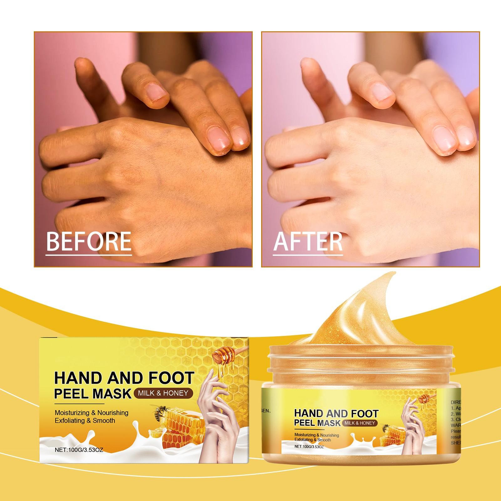 

Milk Honey Tear-off Hand Wax Ladies Moisturizing Hydrating Hand Mask Nourishing Exfoliating Hand Mask Hand Care Soft One Size