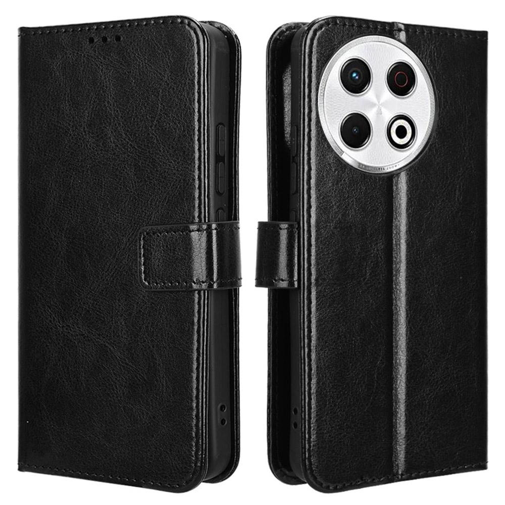 

For TECNO Spark 30 Pro 4G KL7 Case Crazy Horse Texture PU Leather Phone Wallet Cover A