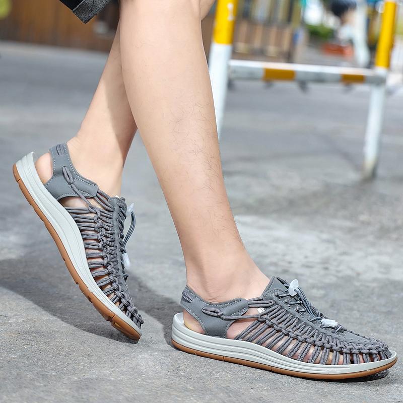 Fashion Summer Sandals Men Brand Designer Fashion Casual Outdoor Waders Large Size Hand-woven High Quality Beach Sandal Shollow Out Shoe