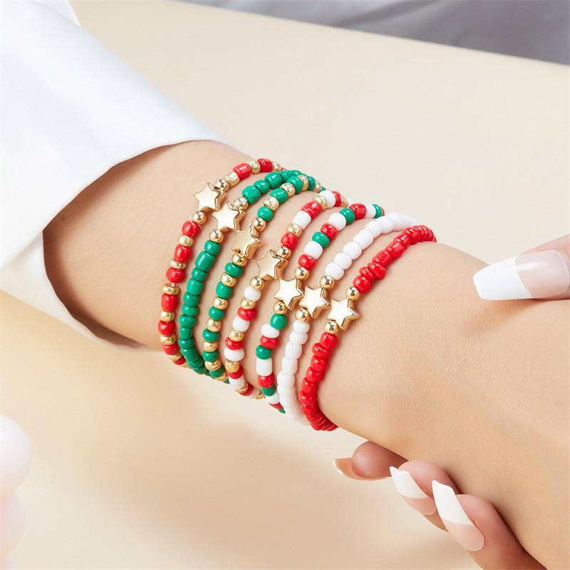 Сезонный набор украшений из мягкой глины с геометрическим дизайном для праздничного подарка красный