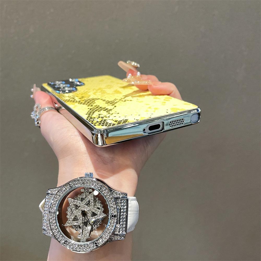 Electroplating Leather Phone Case for Samsung Galaxy S23 FE S24 Plus Ultra S25 Edge A56 A55 A54 A36 A35 A34 A26 A25 A16 A15 A06