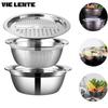 3 In 1 Vegetable Slicer Cutter Graters Drain Basket Stainless Steel Vegetable Salad Maker Bowl Kitchen Accessories Gadget