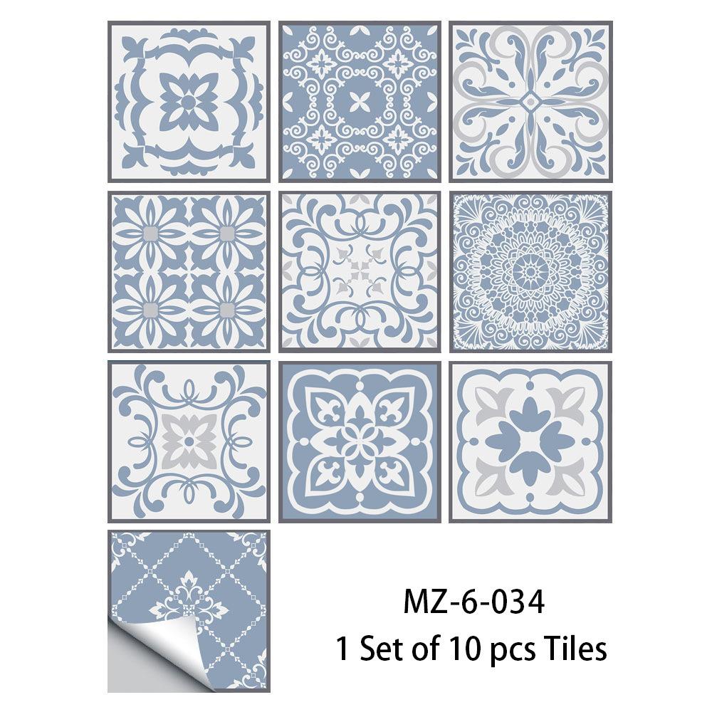 40 Retro-Stil Graues Fliesenmuster Matt Bodenaufkleber Küchenfliese Desktop-Renovierung Wasserdichter Wandaufkleber Mz-6