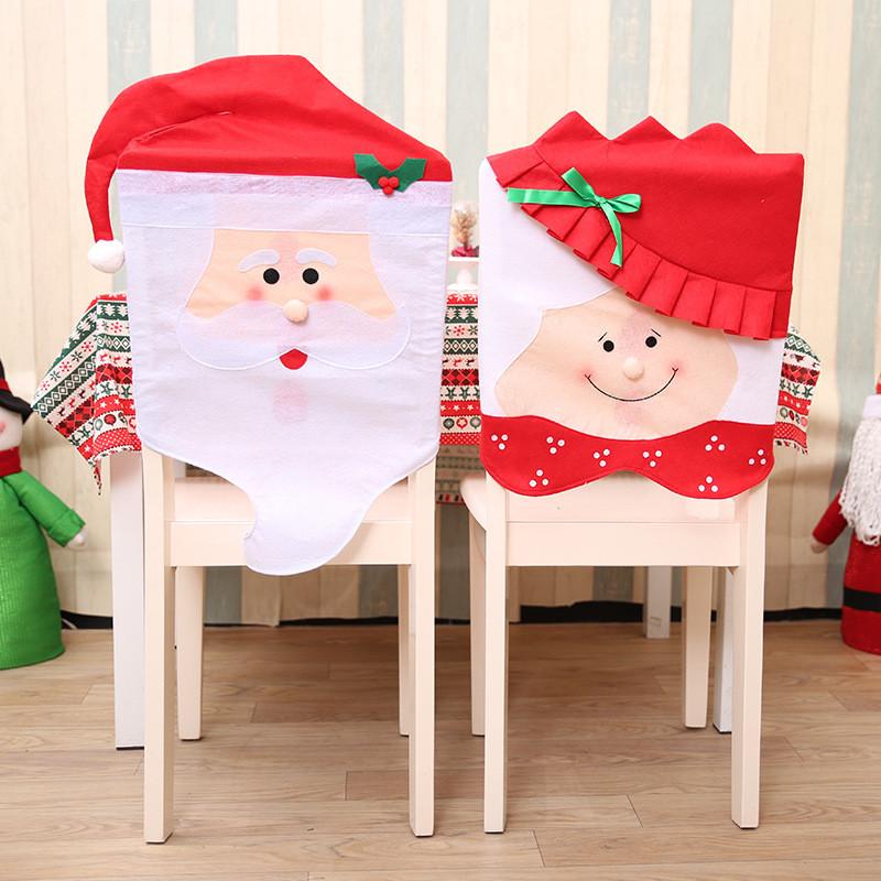 Festive Christmas Chair Covers For Holiday Table Decorations Soft Non-woven Fabric