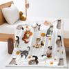 2D Digital Printing, Cartoon Cat Thickened Lamb Wool Crystal Fleece Love Blanket Blanket