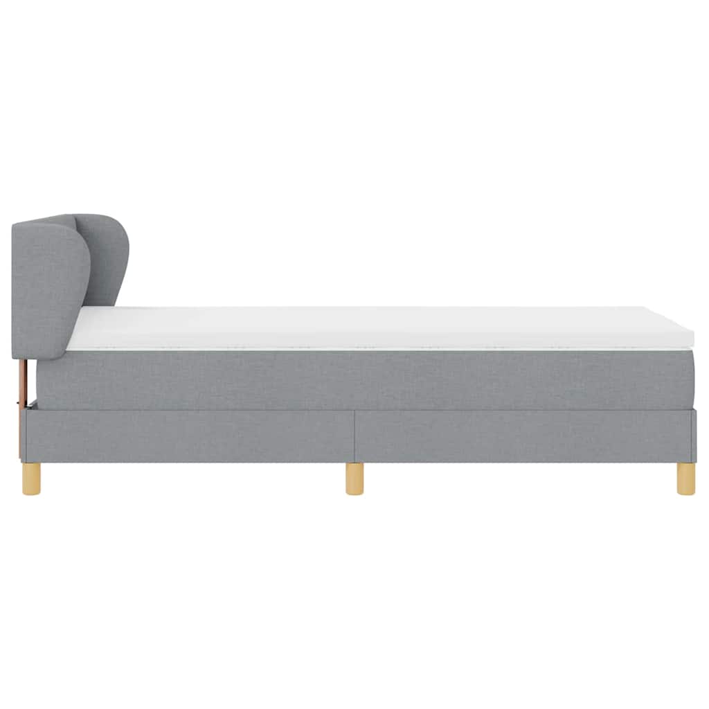 Boxspring Bed with Headboard Light Gray 80 X 200 Cm Fabric