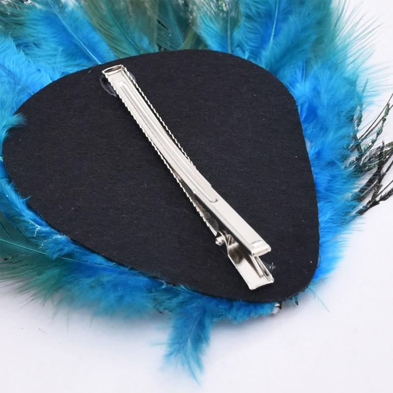 Elegant Peacocks Feathery Hair Clip Vintage Inspired Peacocks Feathered Hairpin Stylish Hairpin for Bridal Attire
